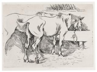 Robert Polhill Bevan - Horses In A Stable (C. 1)