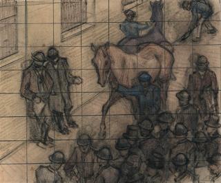 Robert Polhill Bevan - Study for A Sale at Tattersall\'s