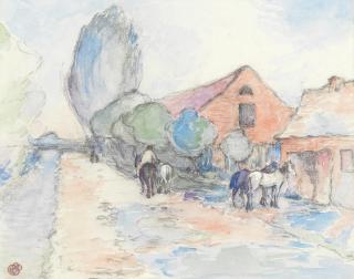 Robert Polhill Bevan - The Smithy at Szeliwy