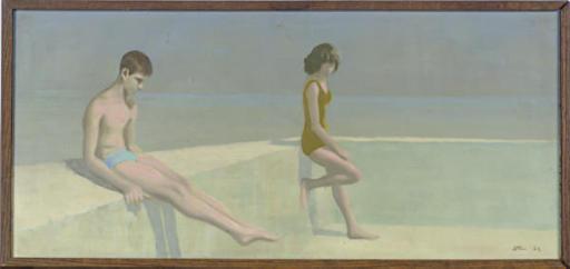 Robert R. Bliss - Boy and Girl on Beach