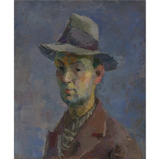 Robert Rafaelovich Falk - Russian Self Portrait With Gray Hat, 1931