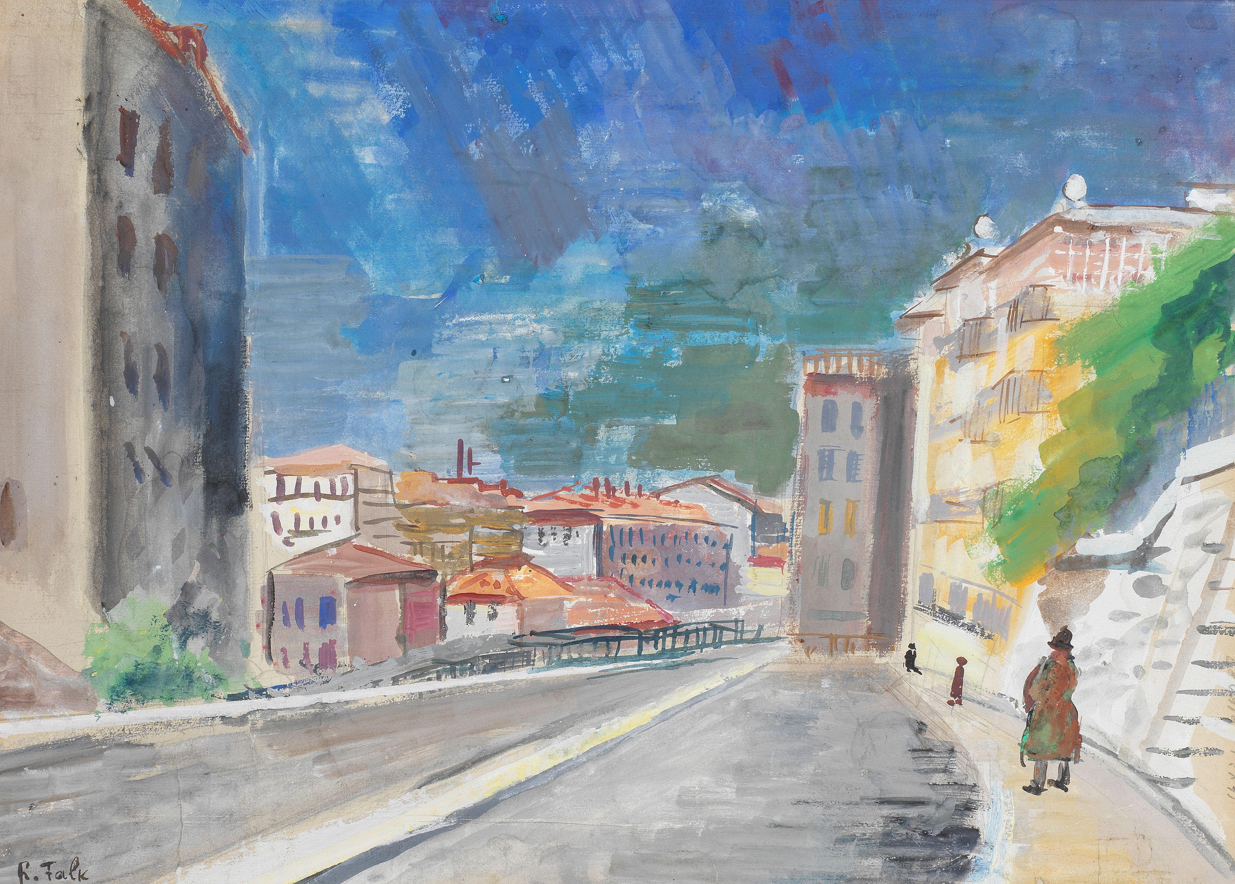 Robert Rafailovich Falk - Paris street at twilight