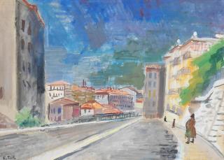 Robert Rafailovich Falk - Paris street at twilight