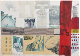 Robert Rauschenberg - Anti-Nuke Drawingsigned And Dated 78; Solvent Transfer And Fabric Collaged To Paper.