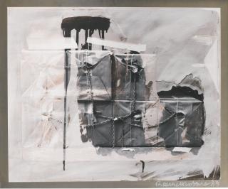 Robert Rauschenberg - From The Bleacher Series: Wrapped Boxes With Chain I
