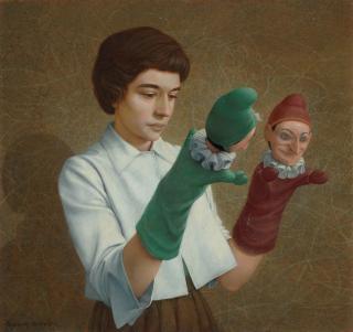 Robert Remsen Vickrey - Girl with Puppets