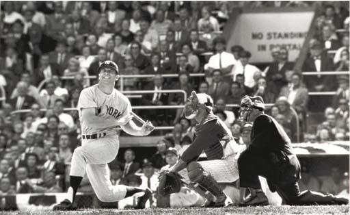 Robert Riger - Mickey Mantle, New York-Cincinnati, 1961; Willie Mays steals third, Brooklyn, 1955; and Jackie Robinson, Brooklyn Dodgers, 1954
