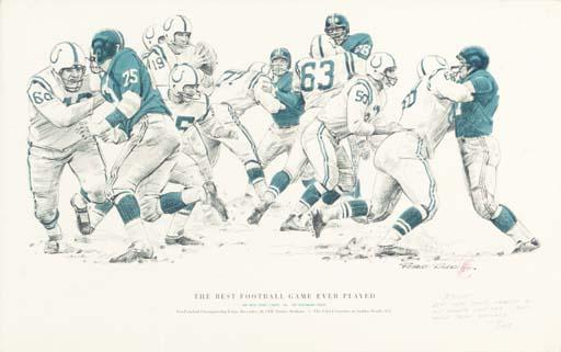 Robert Riger - The Best Football Game Ever Played; and five other prints