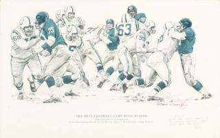 Robert Riger - The Best Football Game Ever Played; and five other prints