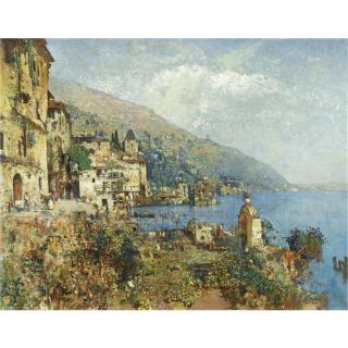Robert Russ - Austrian Der Gardasee Bei Gariano (Gariano, Lake Garda)