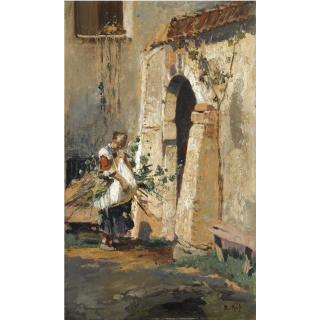 Robert Russ - Austrian Reisigsammlerin (The Wood Gatherer)