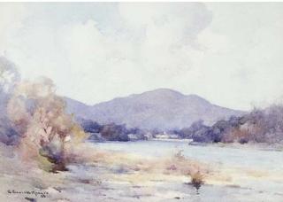 Robert Russell Macnee - The river Tay at Dunkeld