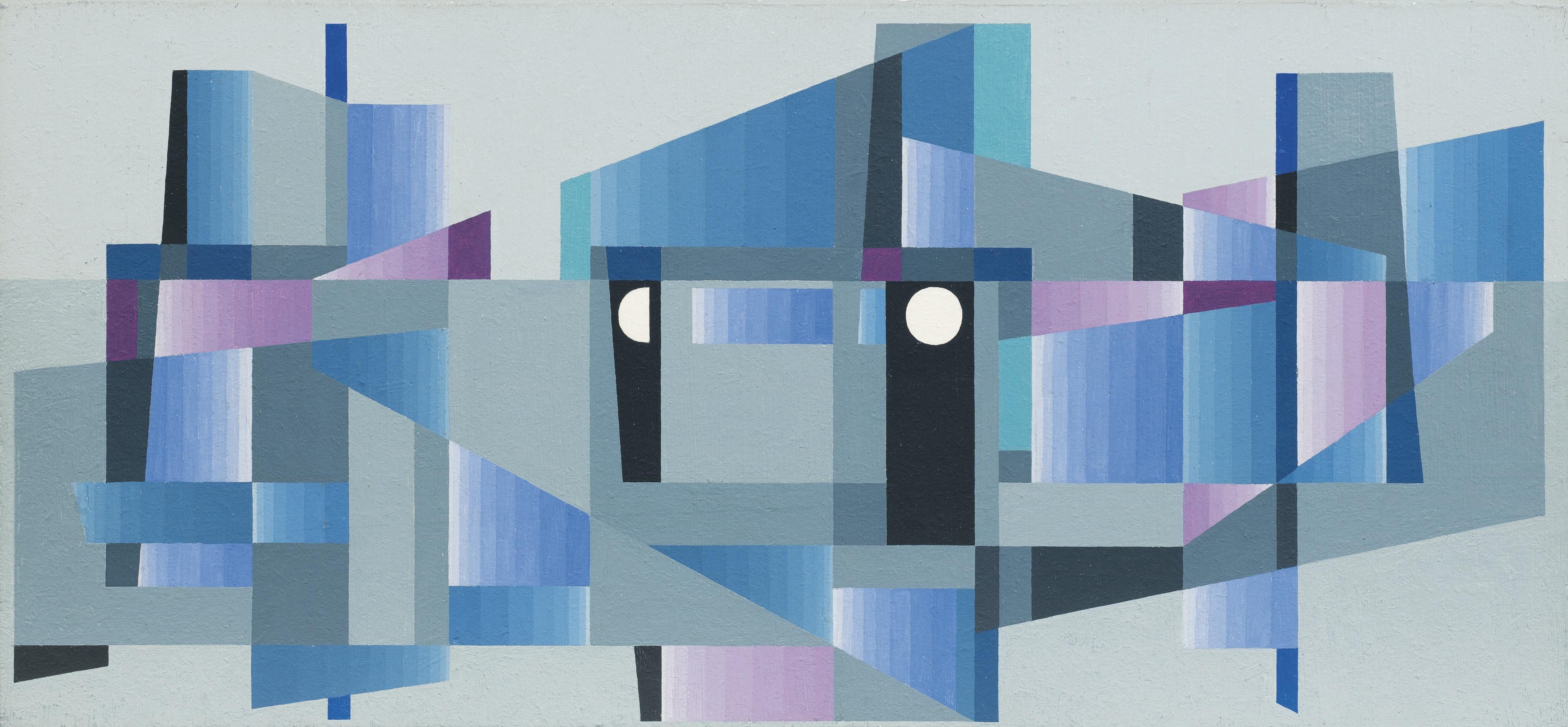 Robert S. Gessner - Kleine Stadt In Kalten Tönen, 1970 Small Town In Cold Shades, 1970