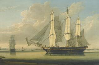 Robert Salmon - A Fully Rigged Ship In The Thames Off Woolwich