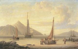 Robert Salmon - A small fishing cove in the region of the Clyde estuary, Scotland