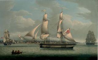 Robert Salmon - The snow Hellen of Glasgow in two positions in the Clyde off Greenock, Scotland