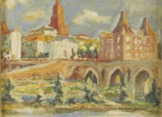 Robert Simon - View of Montauban, with the river Tarn; and Menton: Promenade St. Michel