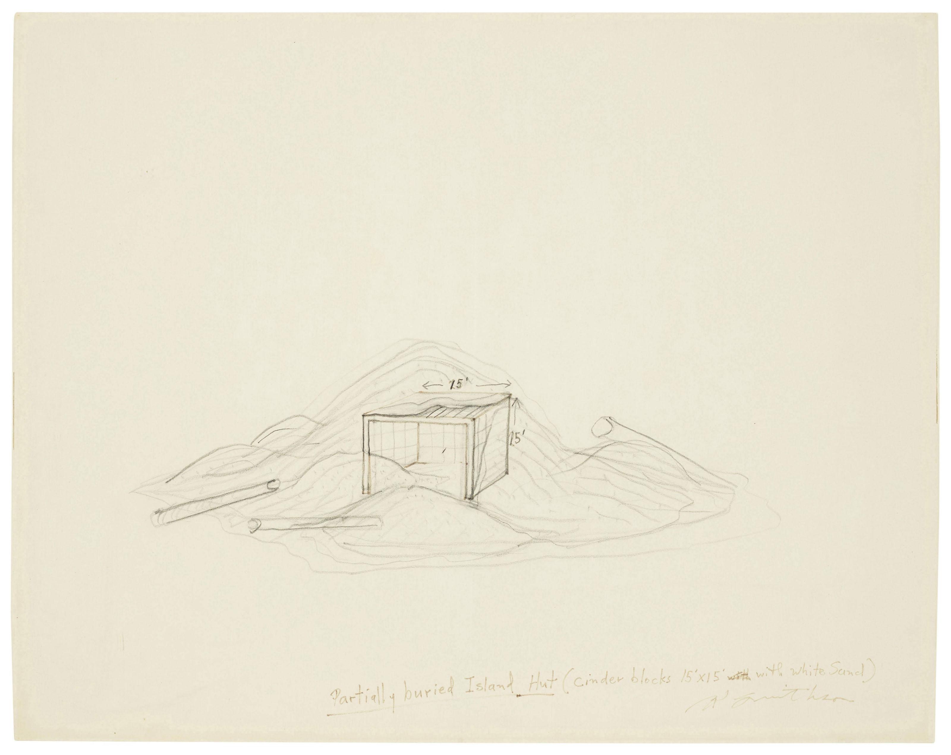 Robert Smithson - Partially Buried Island Hut