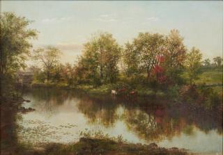 Robert Spear Dunning - Cows Drinking from a Placid River