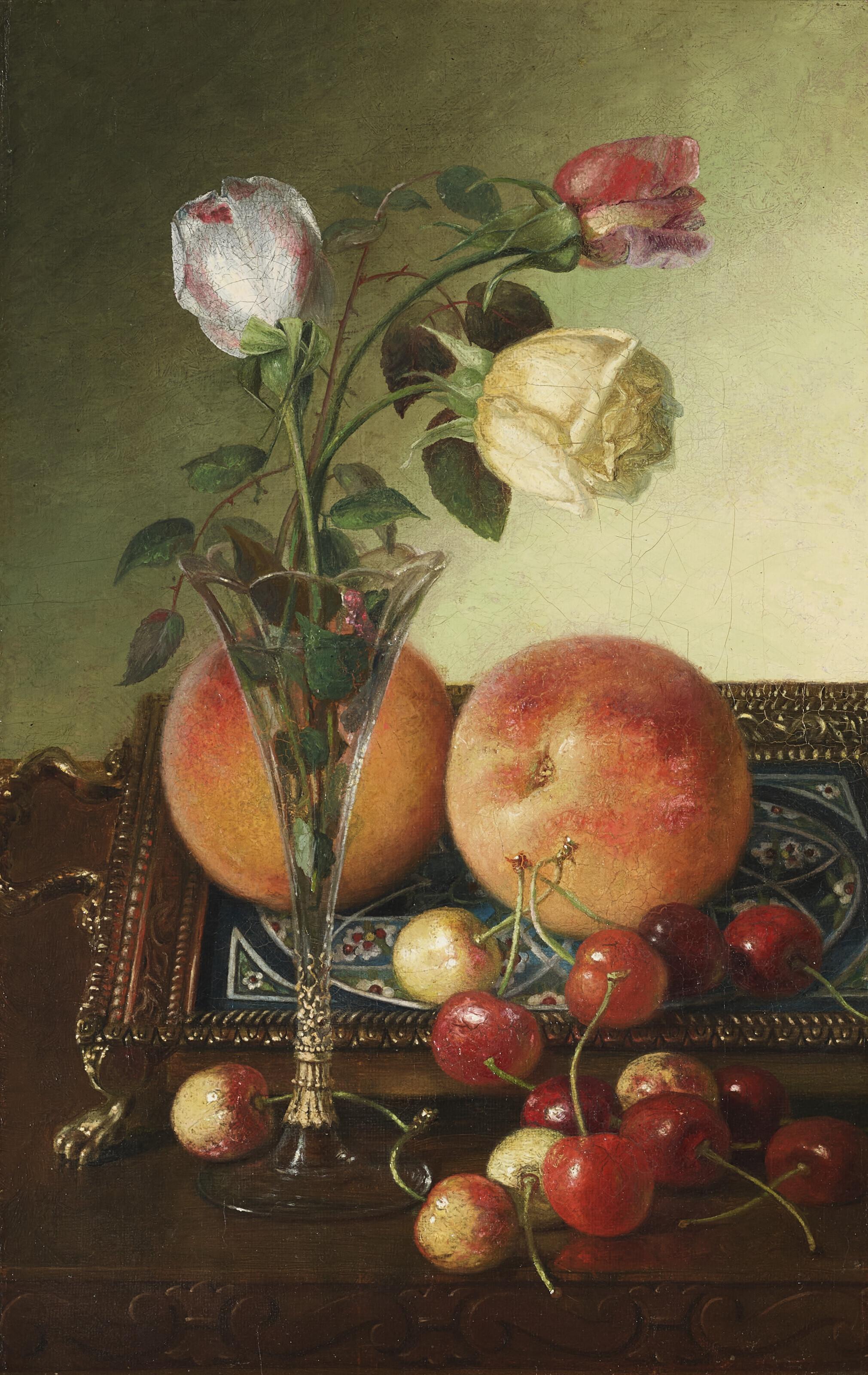 Robert Spear Dunning - Roses, Peaches & Cherries