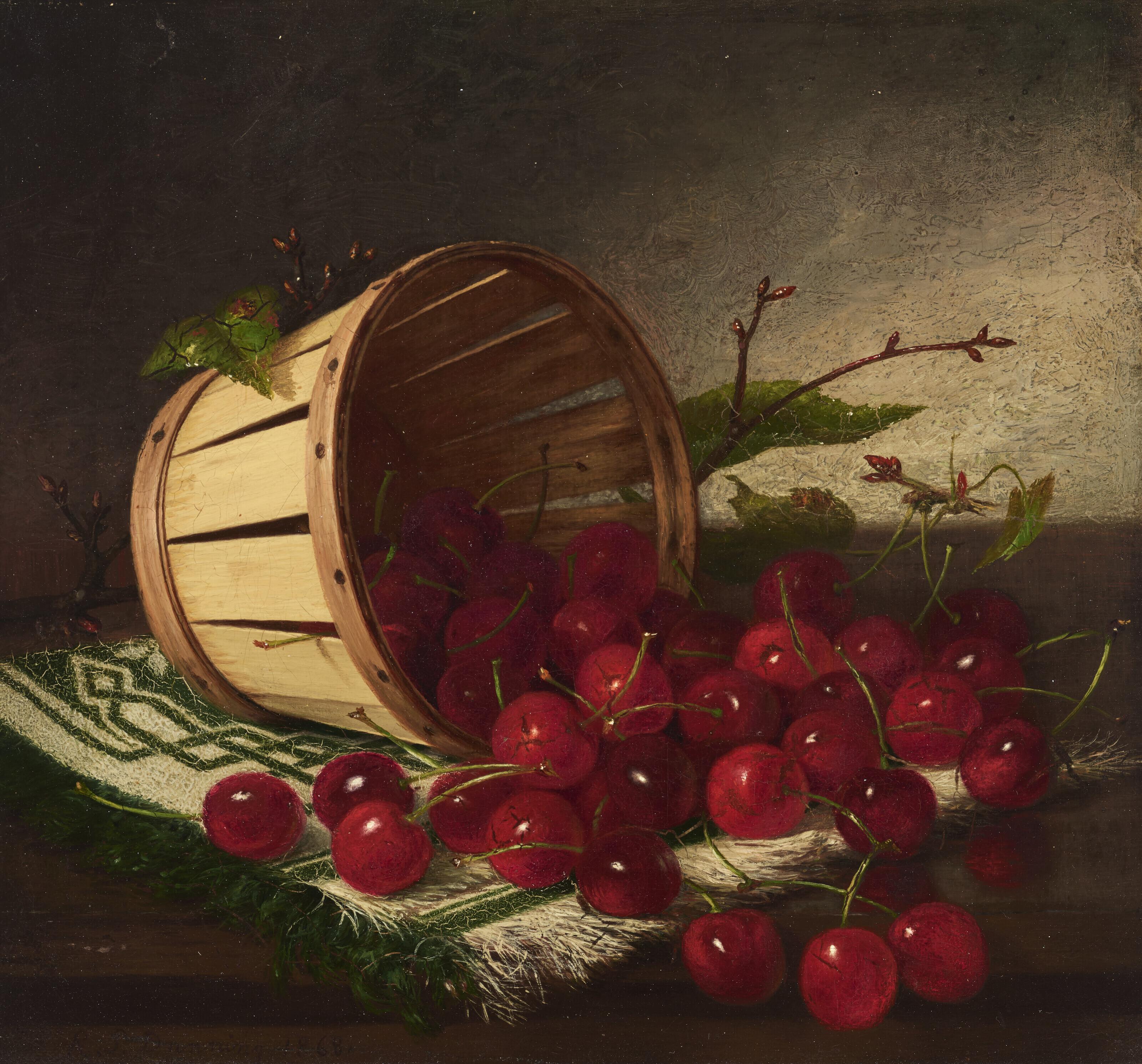 Robert Spear Dunning - Small Basket of Cherries