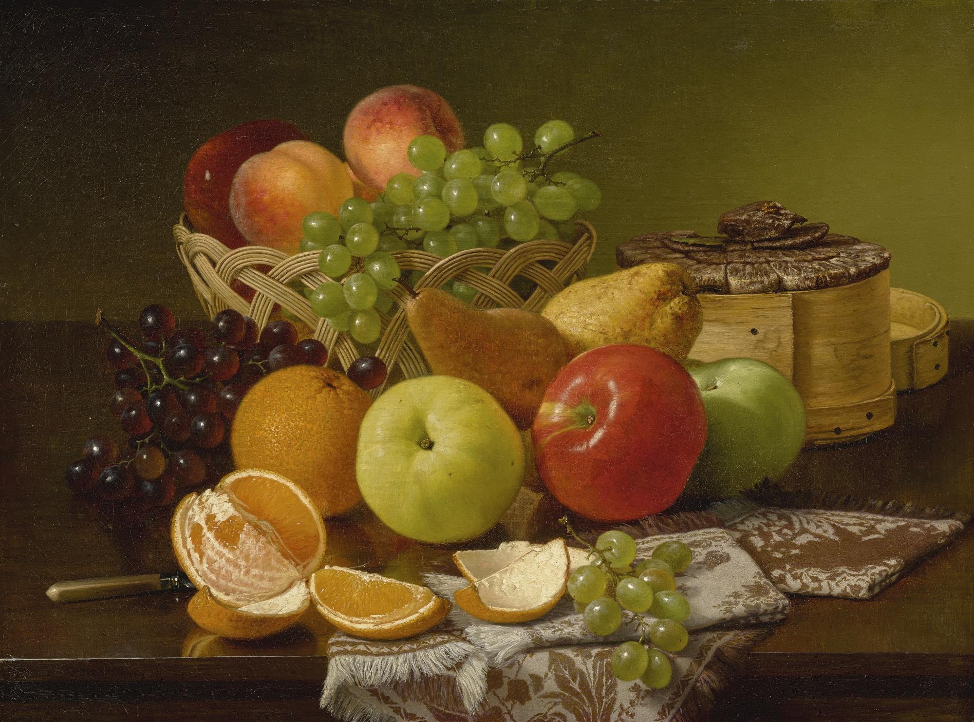 Robert Spear Dunning - Still Life With Apples, Grapes And Other Fruit
