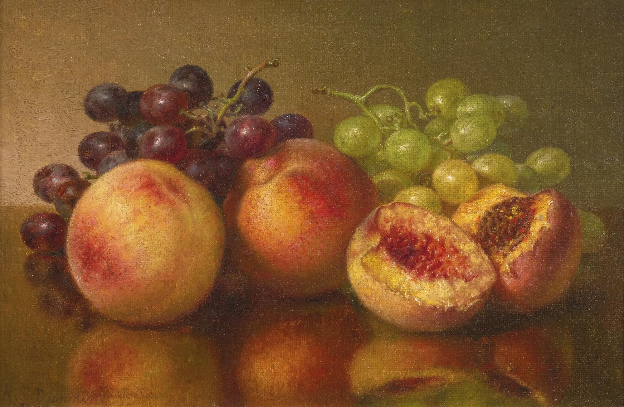 Robert Spear Dunning - Still Life With Peaches And Grapes