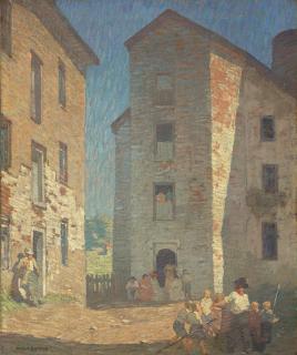 Robert Spencer - The Two Mills 30 1/8 x 25 1/8 in. (76.5 x 63.8 cm.)