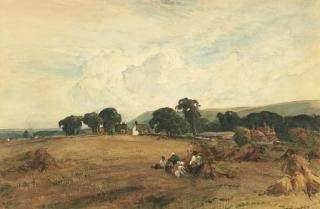 Robert Thorne Waite, R.W.S. - Cornfield, near Lewes, Sussex