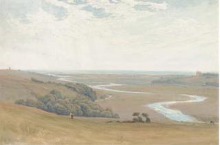 Robert Thorne Waite - On The Sussex Downs, Above Lancing
