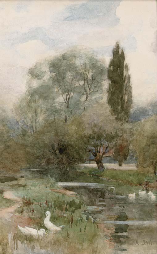 Robert.W. Little, R.W.S. - On the river