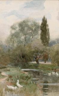 Robert.W. Little, R.W.S. - On the river