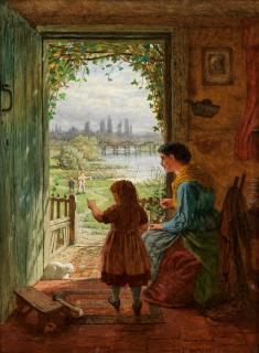 Robert W. Wright - Roasting chestnuts; Home is the fisherman each 25.4 x 19.7cm (10 x 7 3/4in). (2)