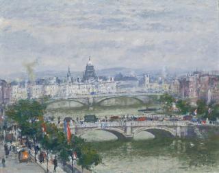 Robert Wakeham Pilot - A Panoramic View Of Paris Looking Over The Pont Neuf To Les Invalides