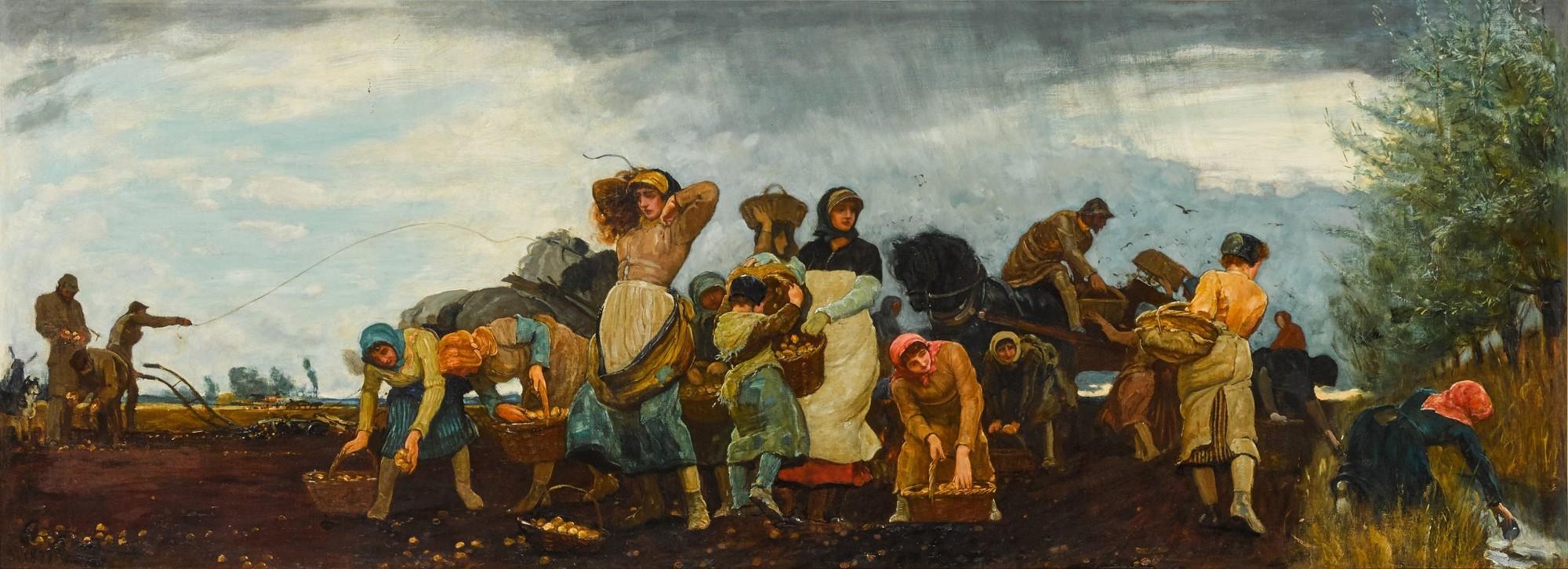 Robert Walker Macbeth, R.A. - The Potato Harvest in the Fens
