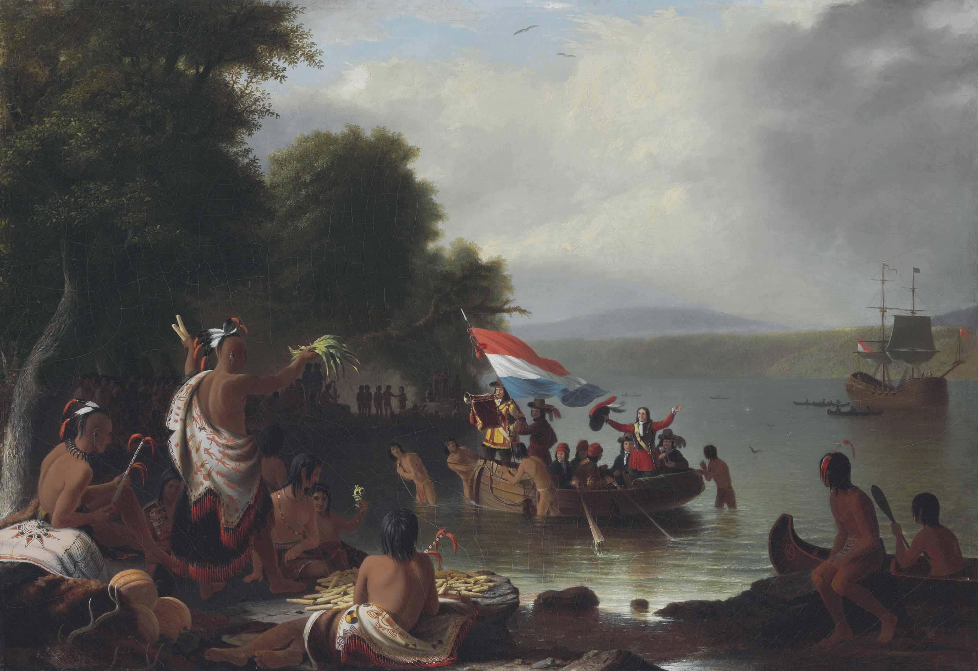 Robert Walter Weir - Landing of Henry Hudson, 1609, at Verplanck Point, New York