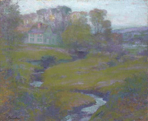 Robert William Vonnoh - Lingering Rain, Moon And Eventide