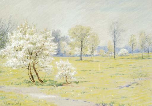 Robert William Vonnoh - Spring landscape with blossoms