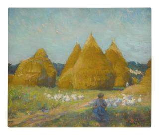 Robert William Vonnoh - Tending The Flock