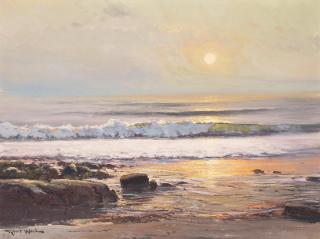 Robert William Wood - Coastal Shoreline 18 x 24 in. framed 26 3/4 x 32 1/2 in.