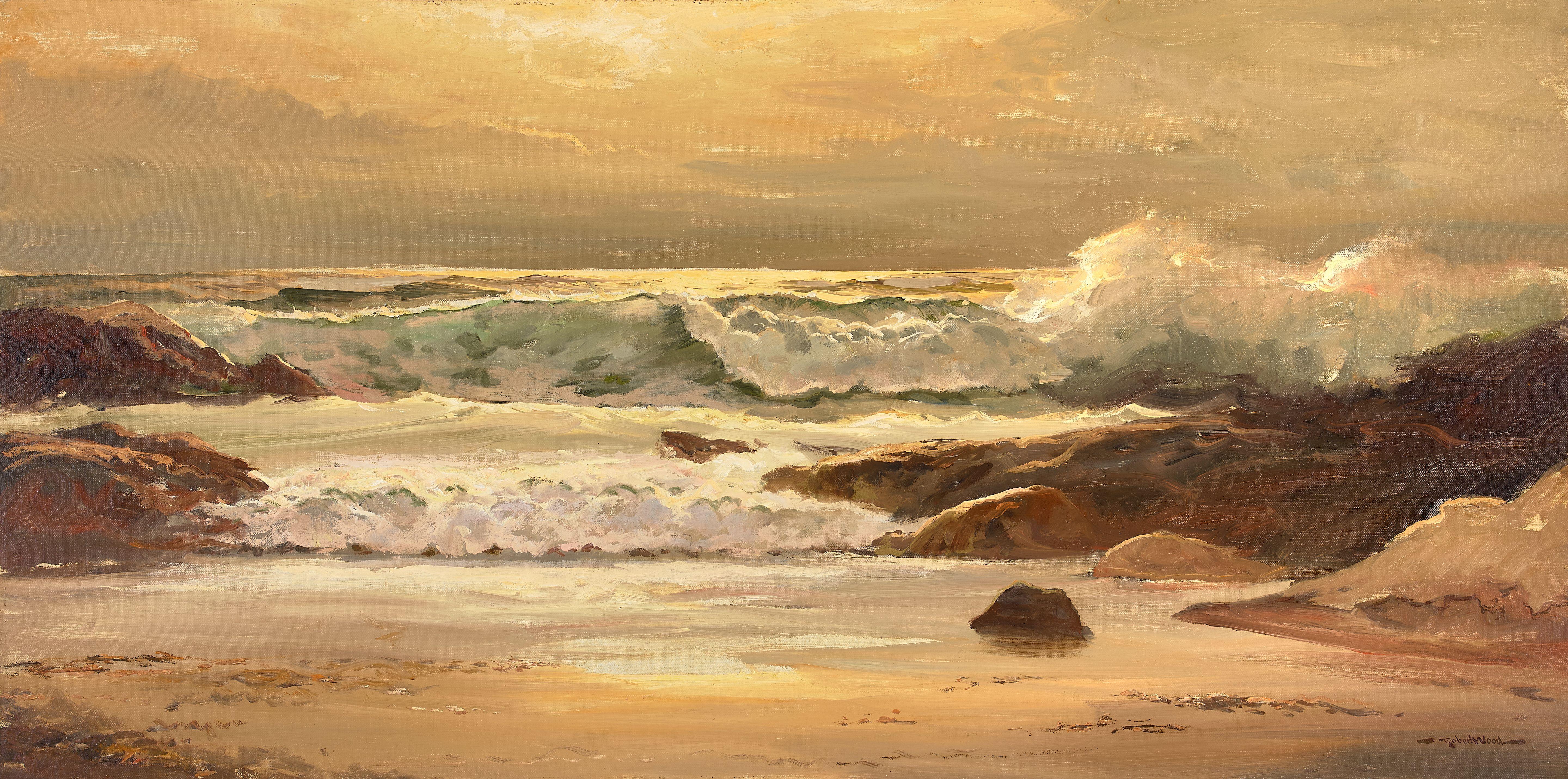 Robert William Wood - Laguna Surf 24 x 48 in. unframed