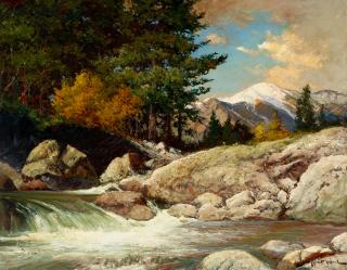 Robert William Wood - Pikes Peak 28 x 36 in. framed 38 x 45 in.