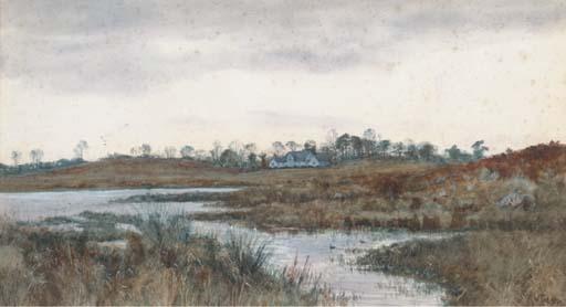 Robert Winchester Fraser - A Norfolk manor house in the evening light