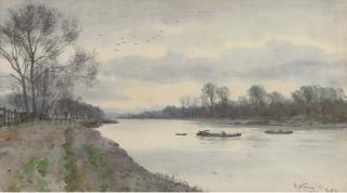 Robert Winchester Fraser - The Thames below Kew (illustrated); and Evening near St. Ives