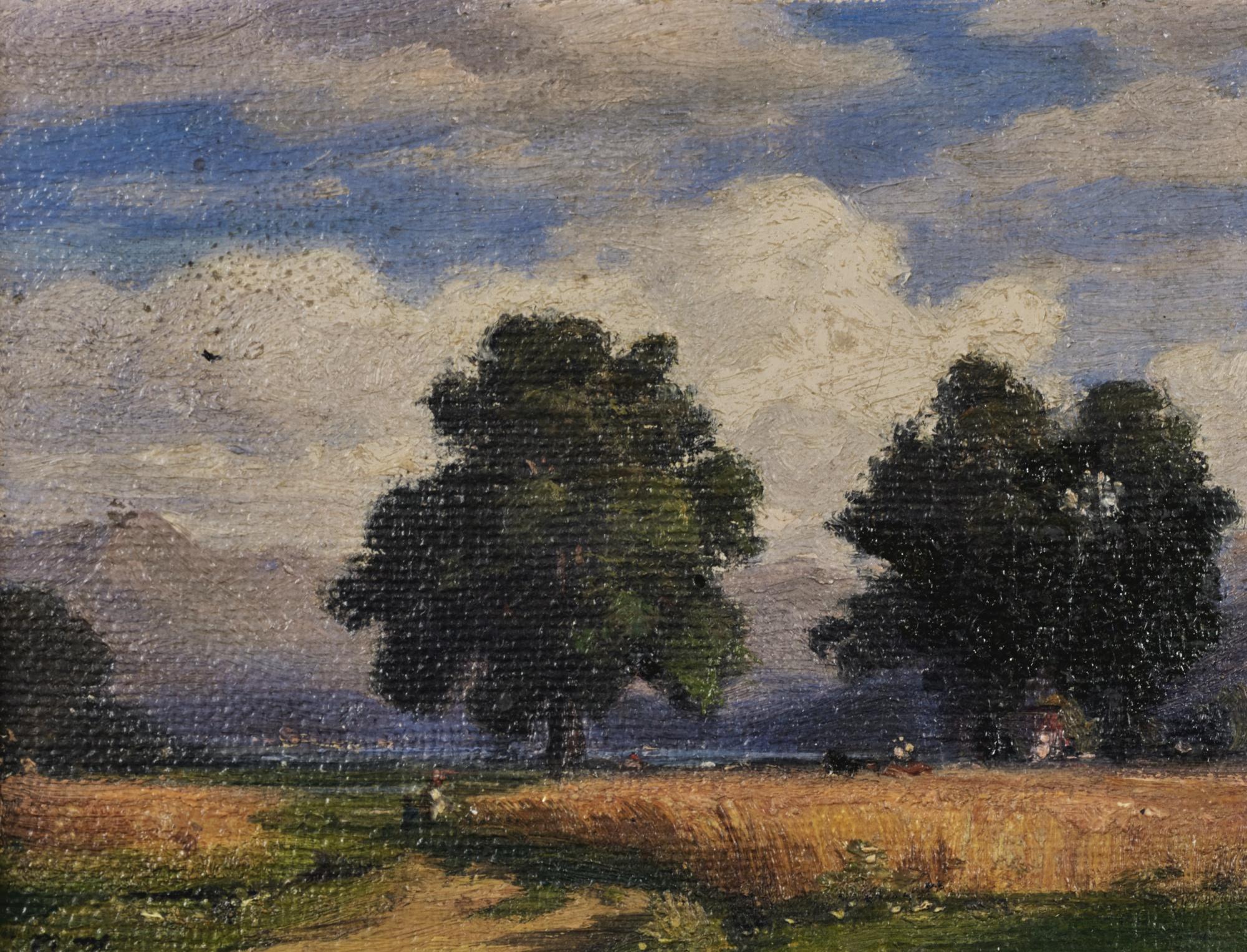 Robert Zünd - Kleine Landschaft Mit Kornfeld Und Eichen