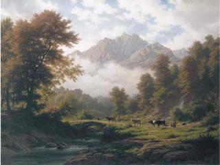 Robert Zünd - Landschaft mit Pilatus bei Morgenstimmung