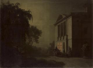 Robert Zünd - Villa Bellerive in Luzern bei Mondschein, um 1854