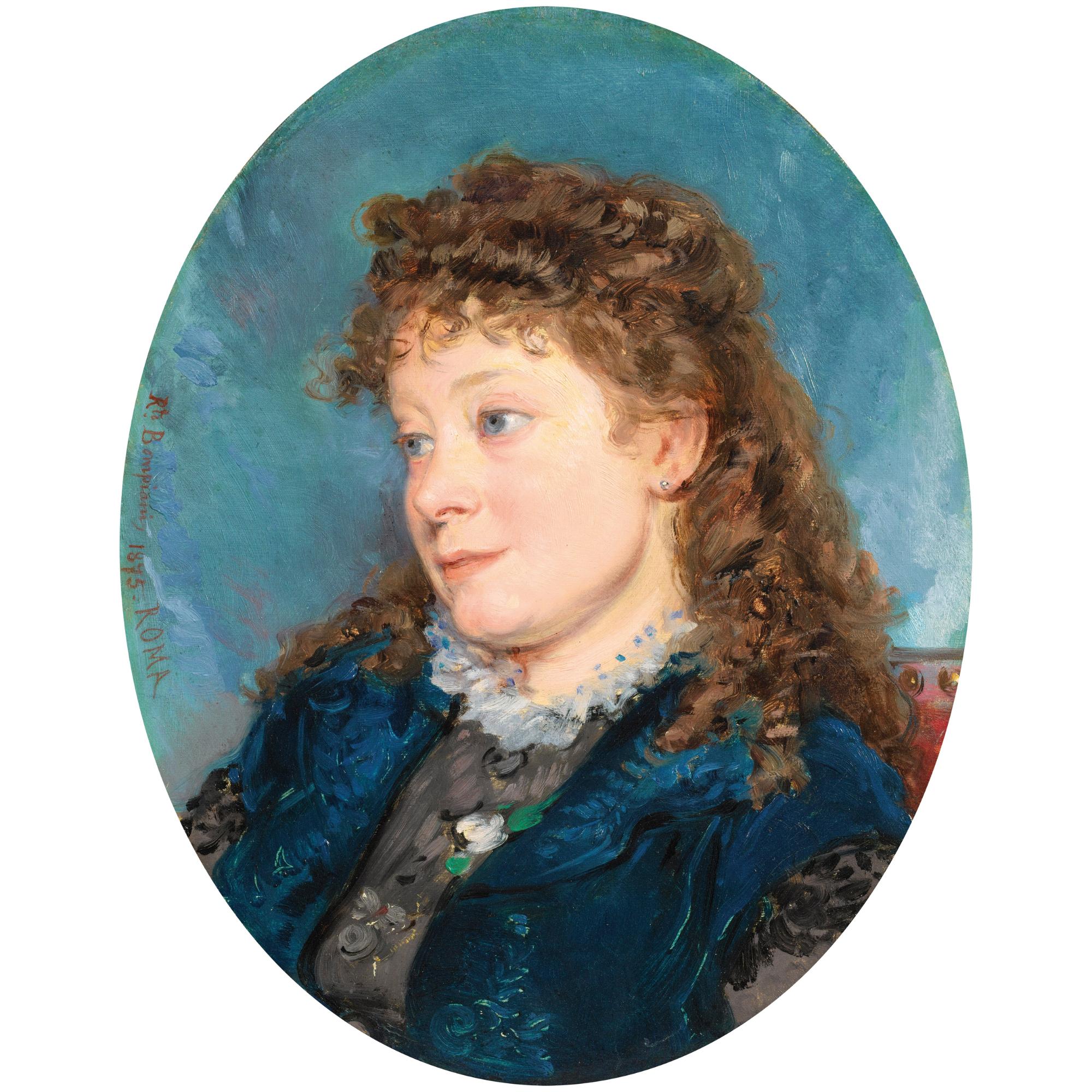 Roberto Bompiani - Portrait De Jeune Femme