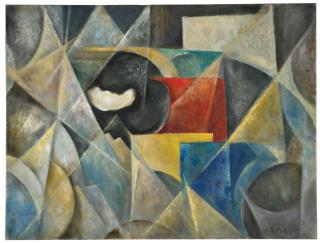 Roberto Marcello Baldessari - Compenetrazione Di Forme Geometrichesigned With Monogram; Titled On The Reverse, Oil On Canvas. Executed In 1915 Circa