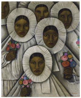 Roberto Montenegro - Untitled (Tehuanas In Traditional Huipil Grande Headdresses)